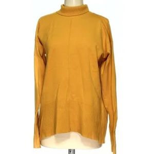 French Connection mustard yellow high neck oversized sweater
